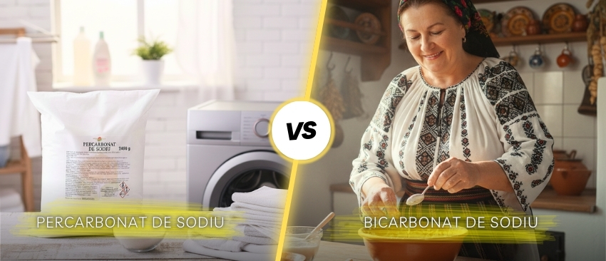 Percarbonat sau Bicarbonat de Sodiu? Afla care este potrivit pentru nevoia ta