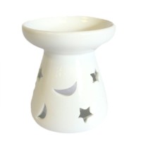 Candela aromaterapie mare clasica - Alba - Luna si Stele