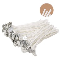 Fitil din bumbac cu sustinator metalic - 12cm - Set 100buc