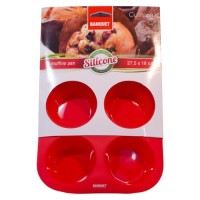 Forma de silicon - rotund (pentru muffin)- 6 cavitati 