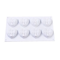 Forma de silicon - Inima 56x65mm - 8 cavitati