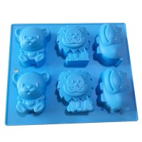Forma de silicon - Animale (Urs, Leu, Hipopotam) – 6 cavitati