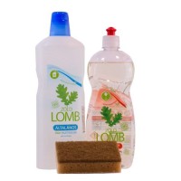 Pachet curățenie Zöldlomb: Detergent vase cu aloe + Detergent universal – Cadou burete de cocos Pachet curățenie Zöldlomb: Detergent vase cu aloe + Detergent universal – Cadou burete de cocos