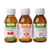 Pachet uleiuri: Cocos fractionat, argan dezodorizat, ricin rafinat - 100ml Pachet uleiuri: Cocos fractionat, argan dezodorizat, ricin rafinat - 100ml
