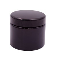 Recipient din sticlă ambră de 100 ml cu capac din plastic negru