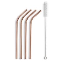 Set de 4 paie din cupru, reutilizabile, cu perie de curatare 21.5cm