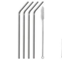 Set de 4 paie din inox, reutilizabile, cu perie de curatare  25.5cm