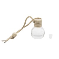 Set Sticluta 8ml din Sticla Transparenta cu Capac din Lemn și Dop Interior