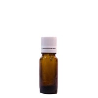 Sticla 10ml, GL 18, BRUN si capac cu sigiliu si picurator ALB sau NEGRU
