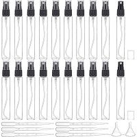Set 20 sticle spray din sticla 15ml - capac negru - cu pipete 3ml si palnie