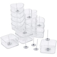 Suport din plastic pentru lumanari 40 buc + fitil 100 buc